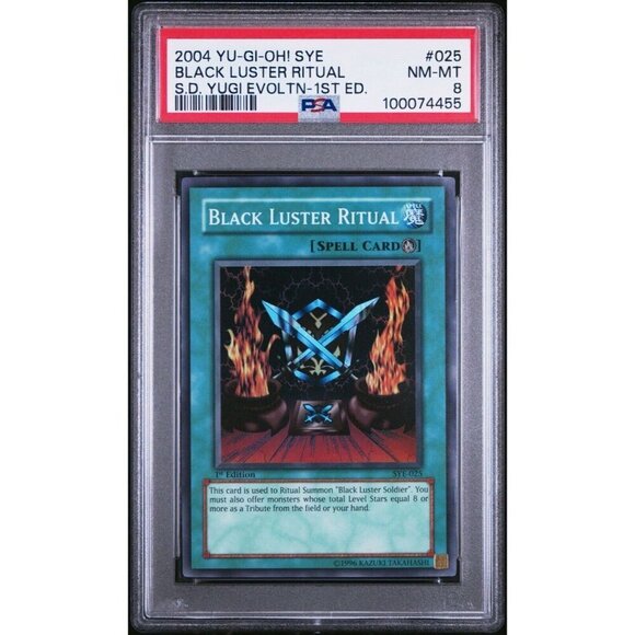 2004 SYE YU-GI-OH! STARTER DECK YUGI EVOLUTION 025 BLACK LUSTER RITUAL 1ST PSA 8 - Picture 1 of 1